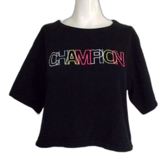 CHAMPION Crop Top/Tshirt, M, Multicolor LOGO, Reverse Weave, Short sleev… - Picture 8 of 10